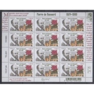 Buy this souvenir sheet  of France of the year 2024 (Nb F155 - Pierre de Ronsard).