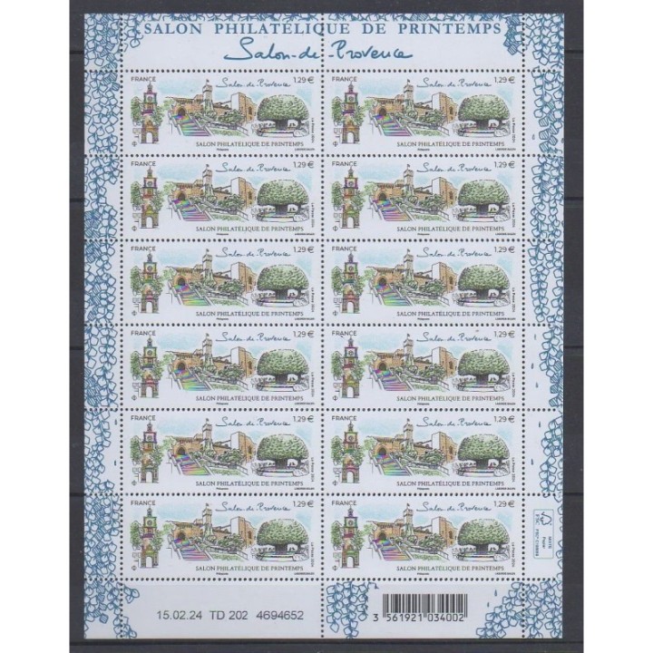 Buy this souvenir sheet  of France of the year 2024 (Nb F135 - Salon philatélique de printemps).