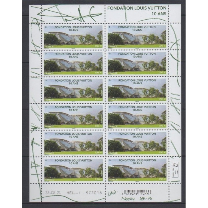 Buy this souvenir sheet  of France of the year 2024 (Nb F161 - Fondation Louis Vuitton).