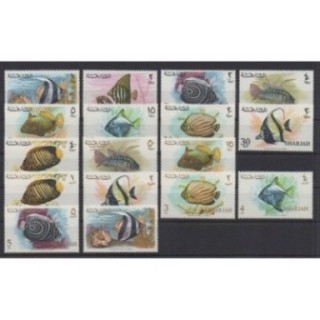 Buy this set of stamps of United Arab Emirates of the year 1966 (Nb 149/165).