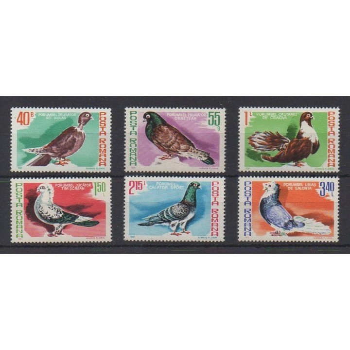 Acheter cette série de timbres de Roumanie de l'année 1981 (No 3326/3331).