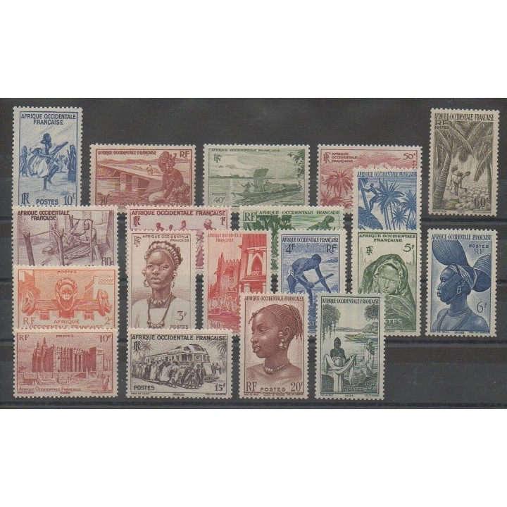 Stamps - French West Africa - 1947 - Nb 24/42