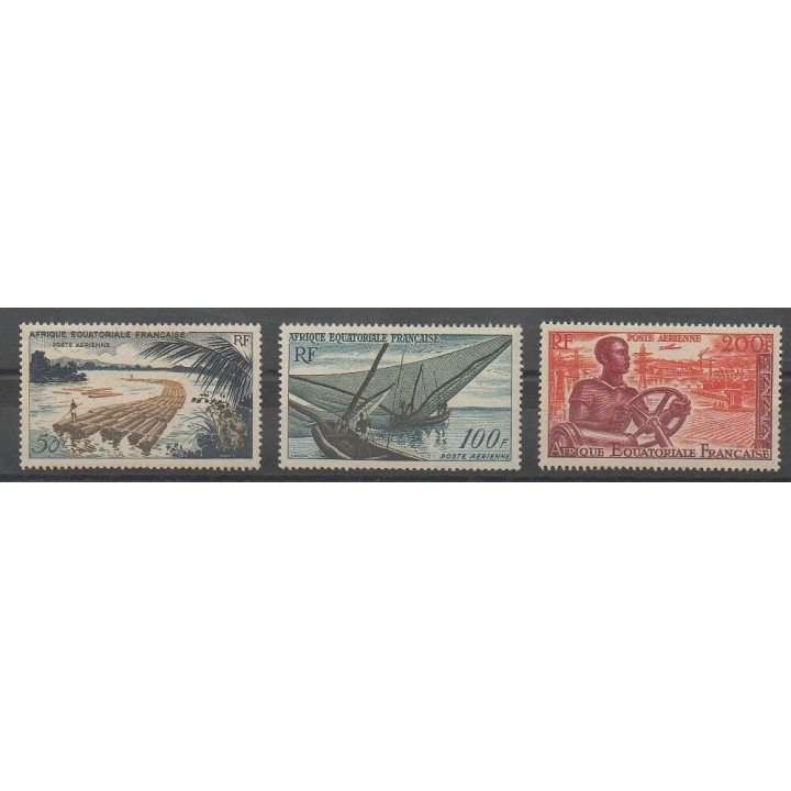 Timbres - Afrique Equatoriale Française - 1955 - No PA58/PA60