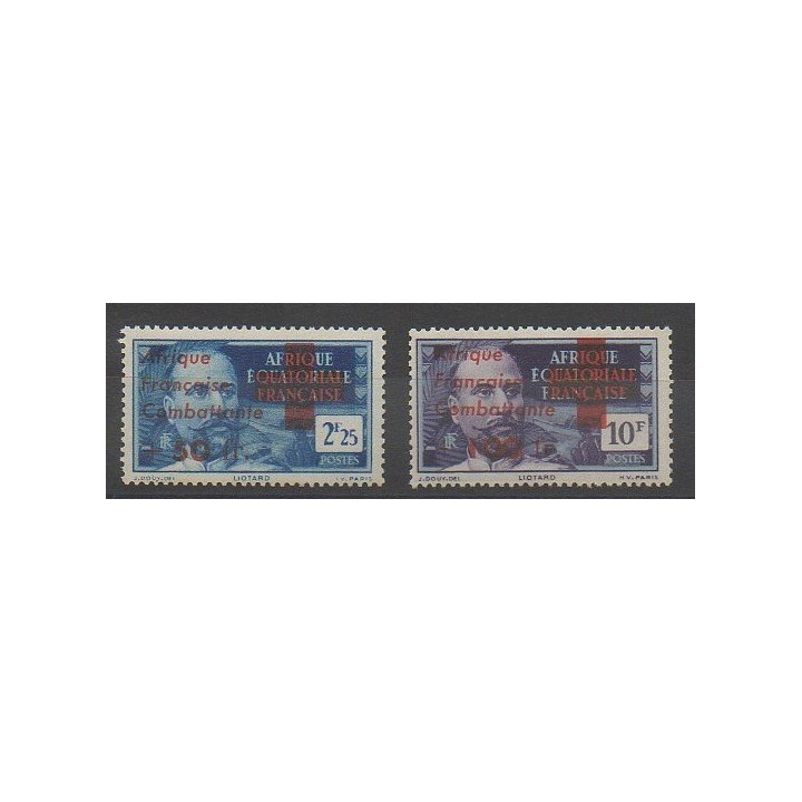Timbres - Afrique Equatoriale Française - 1943 - No 165/166
