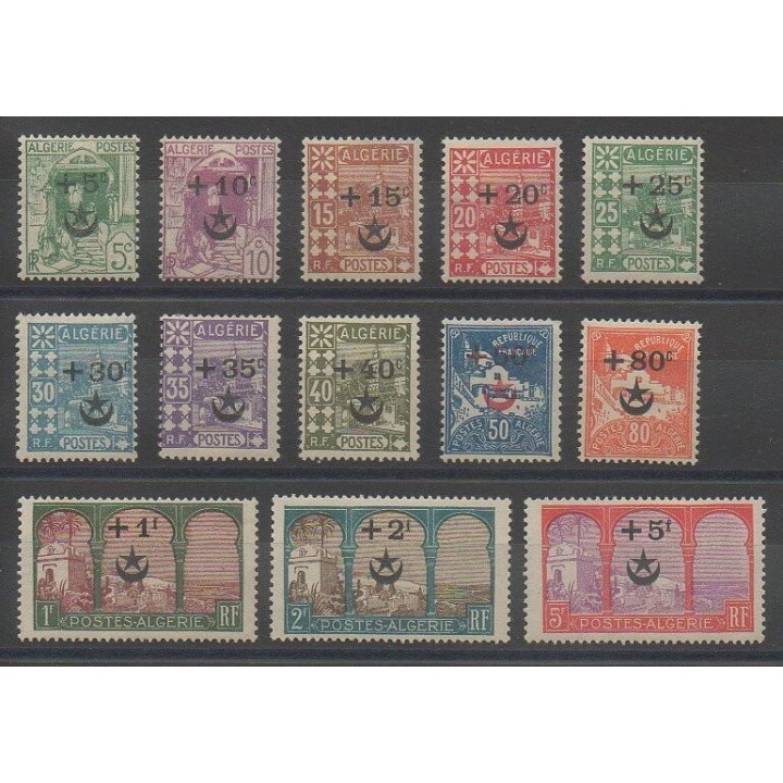Timbres - Algérie  - 1927 - No 58/70
