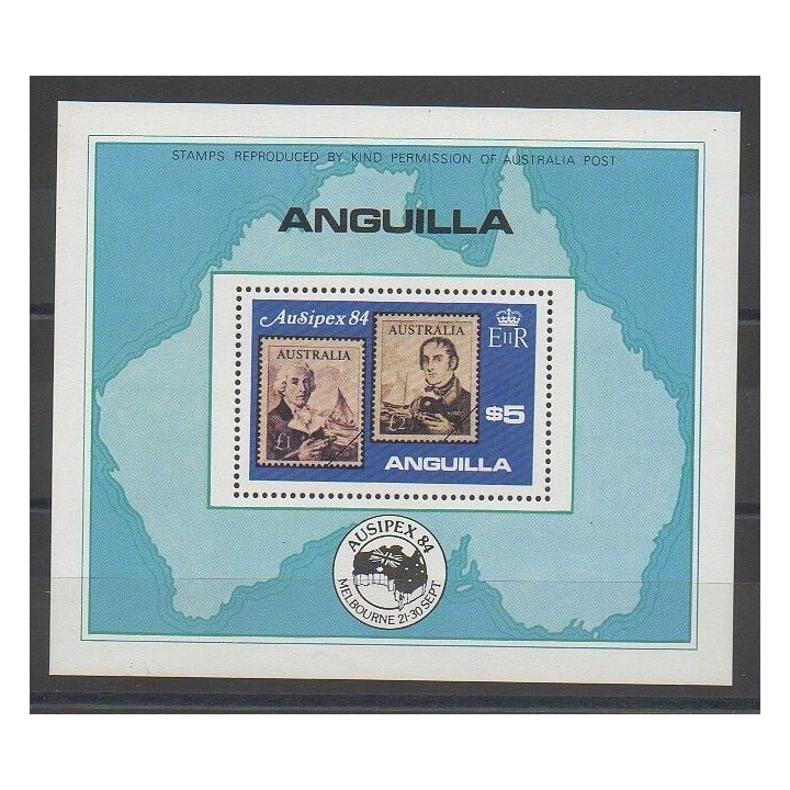 Stamps - Anguilla - 1984 - Nb BF56 - Stamps on stamps