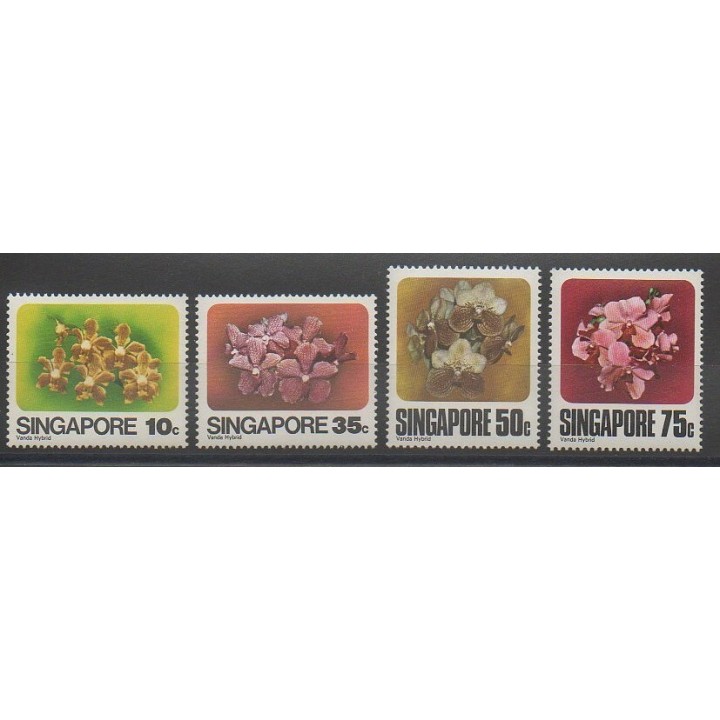 Timbres - Singapour - 1979 - No 317/320 - Orchidées