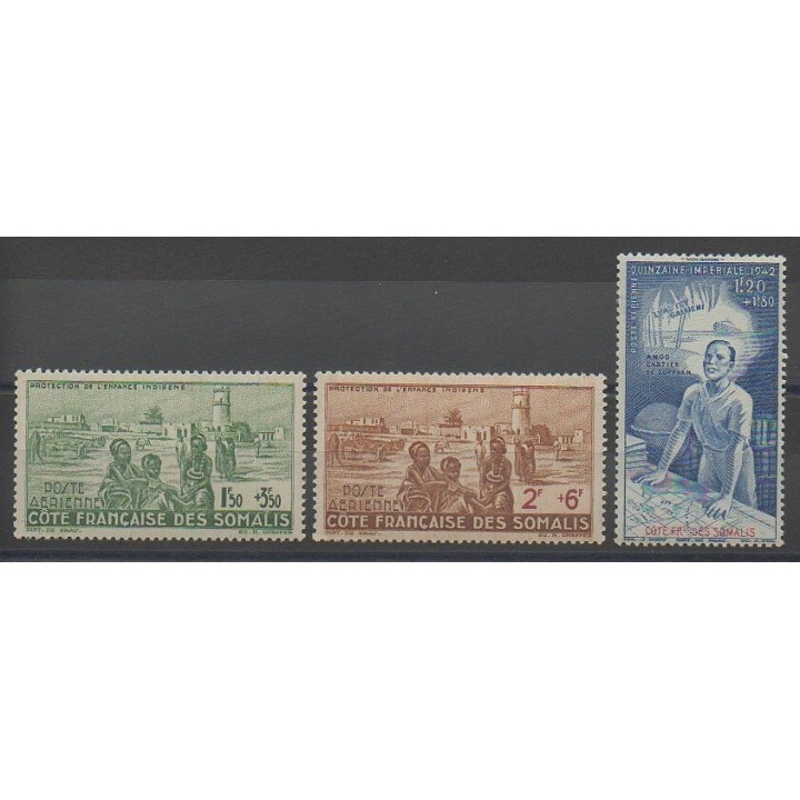 Timbres - Côte des Somalis  - 1942 - No PA8/PA10
