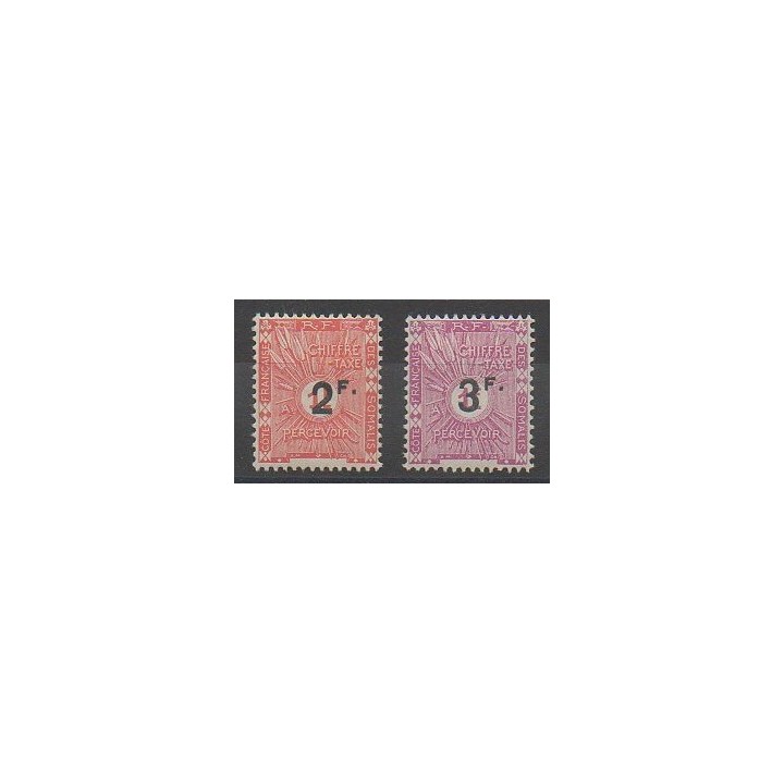 Timbres - Côte des Somalis  - 1927 - No T9/T10