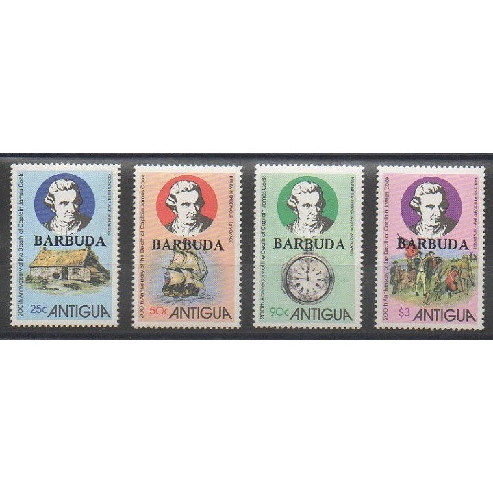 Timbres - Barbuda - 1979 - No 445/448 - Bateaux