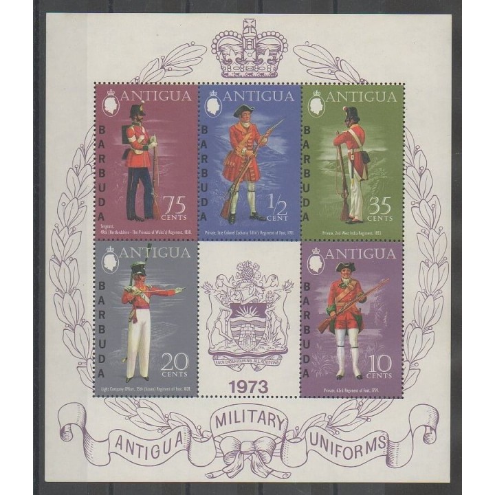 Timbres - Barbuda - 1973 - No BF2 - Costumes Uniformes