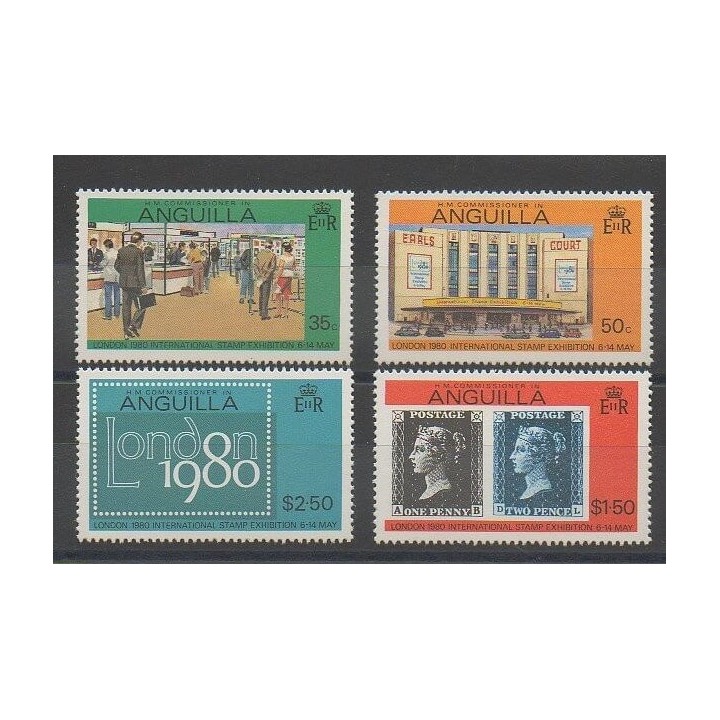 Stamps - Anguilla - 1979 - Nb 338/341 - Stamps on stamps