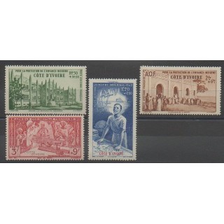 Stamps - Ivory Coast - 1942 - Nb PA6/PA9