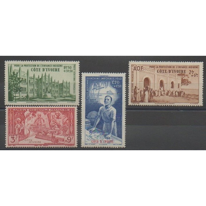 Timbres - Côte dIvoire  - 1942 - No PA6/PA9