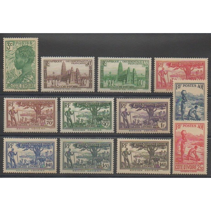 Stamps - Ivory Coast - 1939 - Nb 151/161
