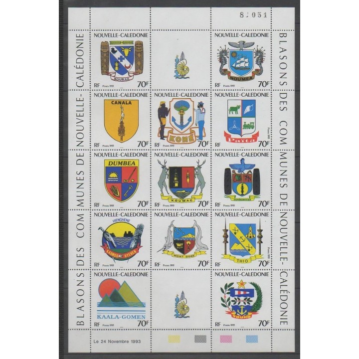 Timbres - Nouvelle-Calédonie - 1993 - No 641/653 - Armoiries