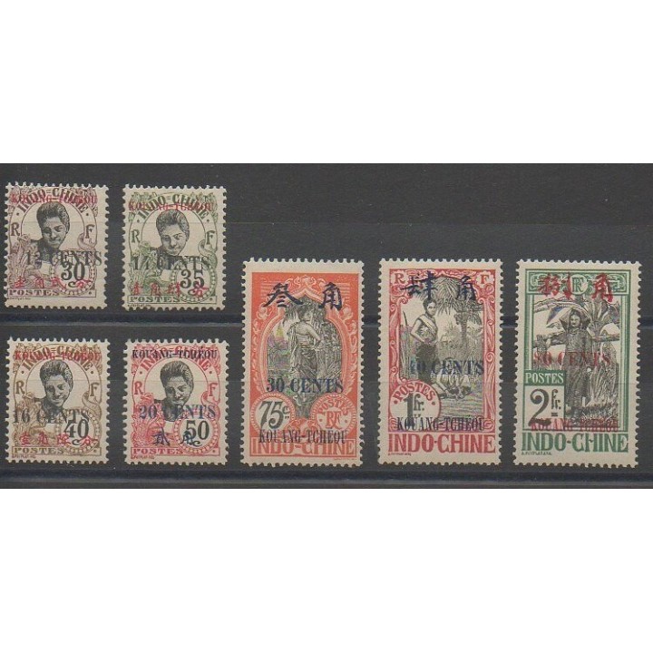 Stamps - Kouang-Tchéou - 1919 - Nb 43/49