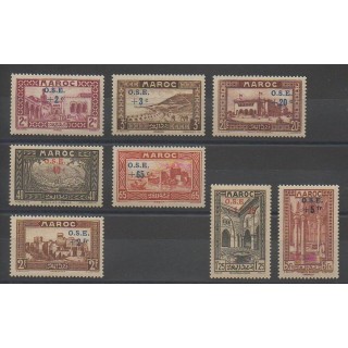 Timbres - Maroc  - 1938 - No 153/160