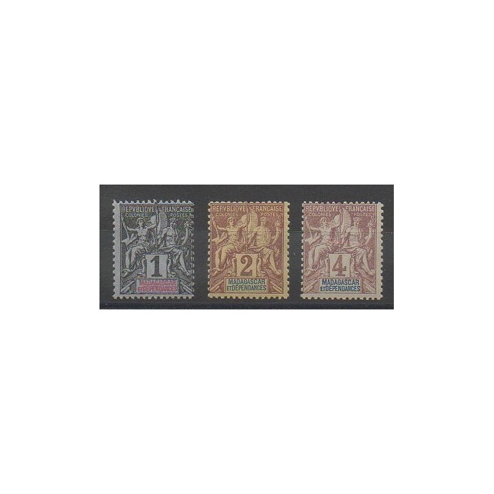 Timbres - Madagascar - 1896 - No 28/30