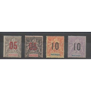 Timbres - Martinique - 1912 - No 78/81