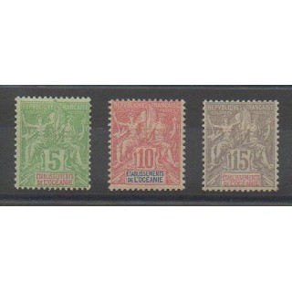 Timbres - Océanie  - 1900 - No 14/16