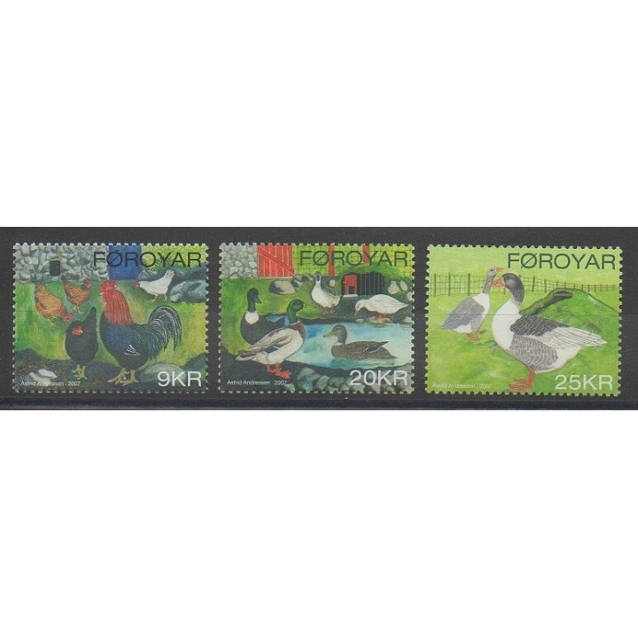 Timbres - Féroé (Iles) - 2007 - No 605/607 - Oiseaux