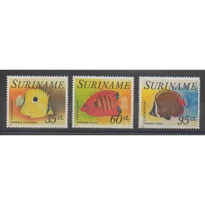 Timbres - Surinam - 1976 - No PA53/PA55 - Poissons