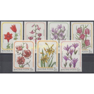 Timbres - Thème fleurs  - Hongrie - 1985 - No 3006/3012
