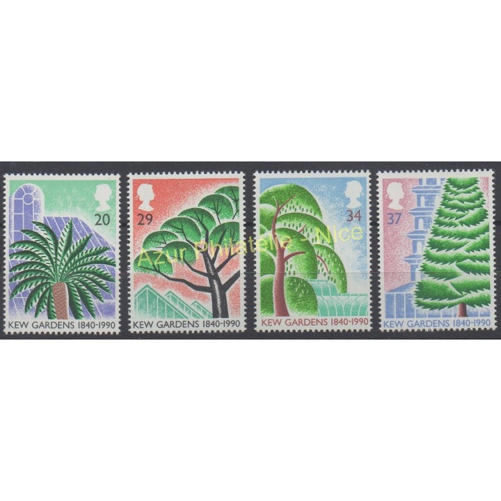 Timbres - Thème arbres - Grande-Bretagne - 1990 - No 1464/1467