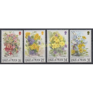 Timbres - Thème fleurs  - Man (Ile de) - 1987 - No 344/347