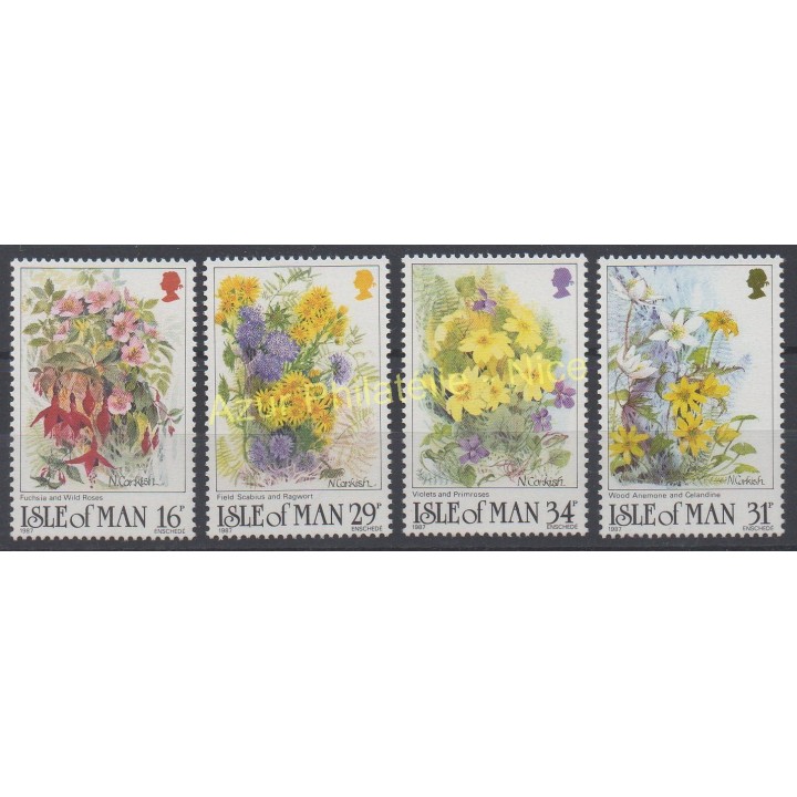 Stamps - Theme flowers - Man (Isle of) - 1987 - Nb 344/347