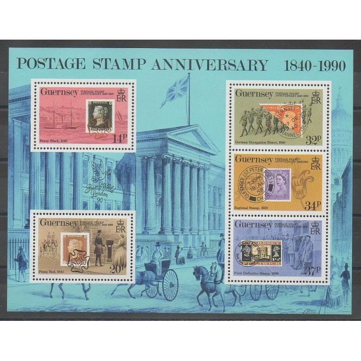 Stamps - Guernsey - 1990 - Nb BF11 - Stamps on stamps