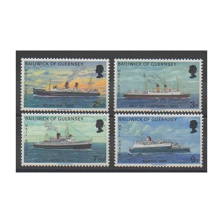 Timbres - Guernesey - 1973 - No 70/73 - Bateaux