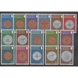 Guernesey - 1979 - No 168/183 - Monnaies Et Billets