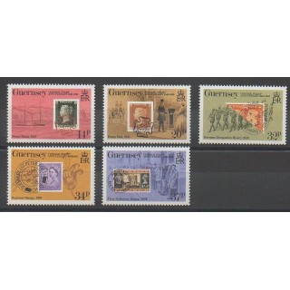 Stamps - Guernsey - 1990 - Nb 489/493 - Stamps on stamps