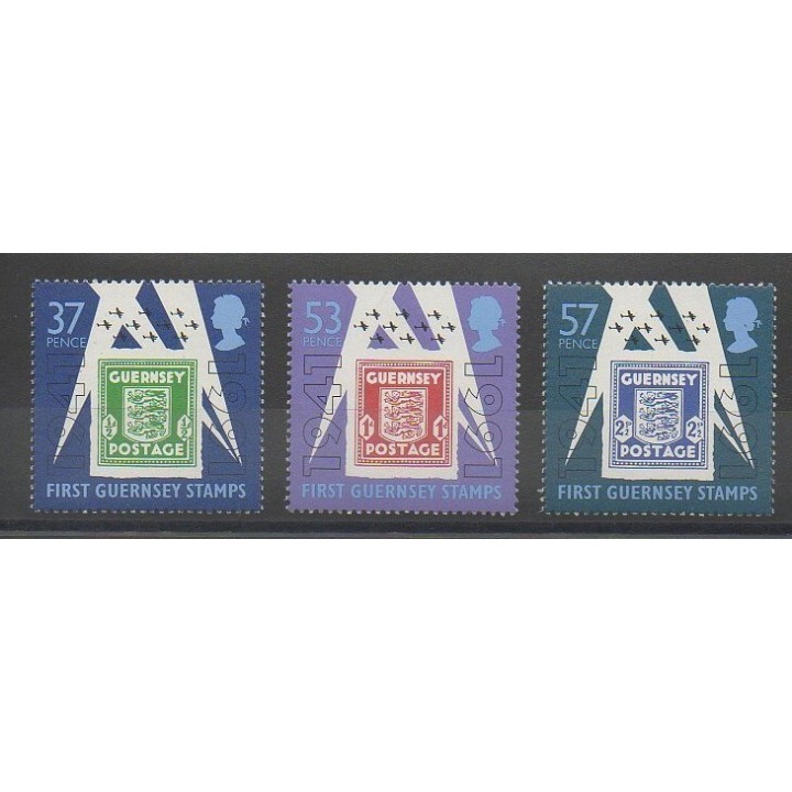 Timbres - Guernesey - 1991 - No 515/517 - Timbres sur timbres