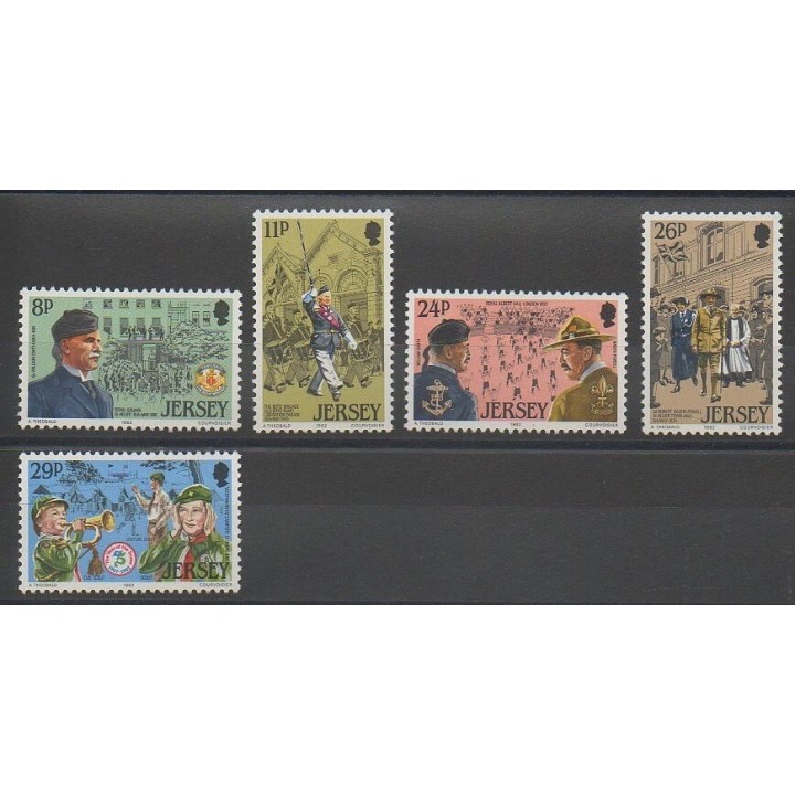Timbres - Jersey - 1982 - No 282/286 - Scouts