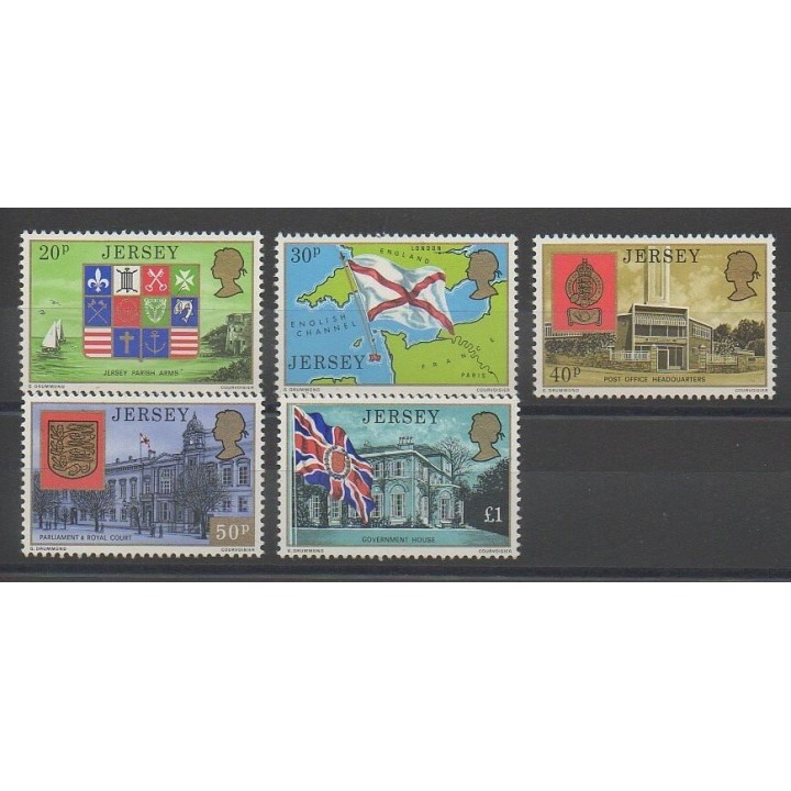 Timbres - Jersey - 1976 - No 142/146 - Armoiries