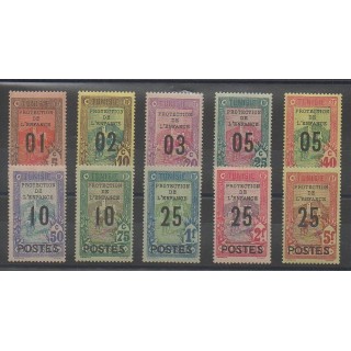 Stamps - Tunisia - 1925 - Nb 110/119