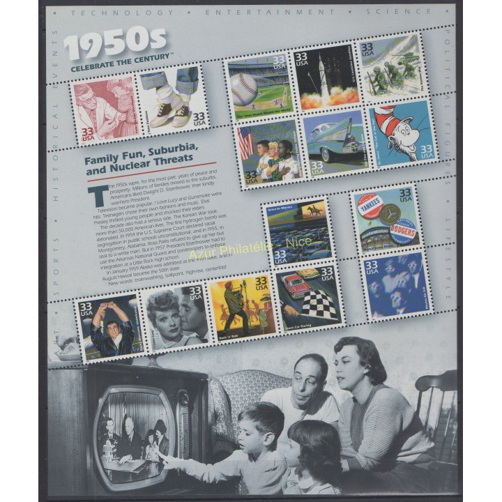 Stamps - Theme various historics themes - United States - 1999 - Nb 2892/2906