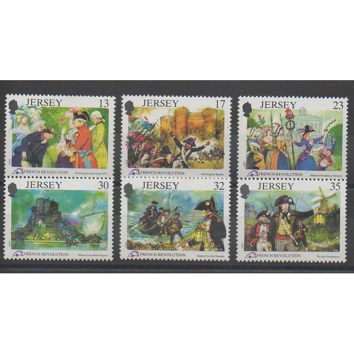 Timbres - Jersey - 1989 - No 479/484 - Histoire