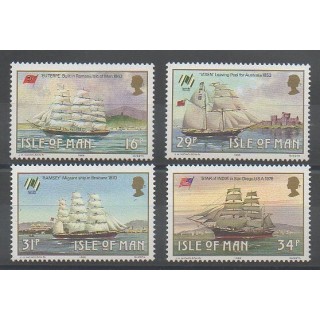 Timbres - Man (Ile de) - 1988 - No 371/374 - Bateaux