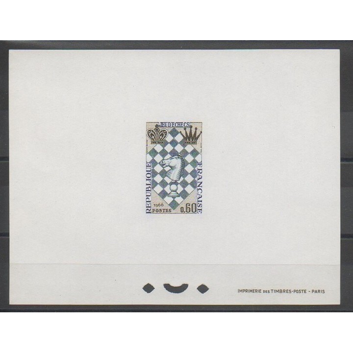 Timbres - France - Poste - 1966 - No 1480 - Échecs