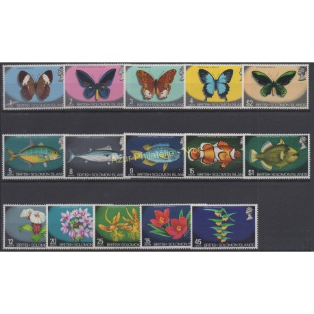 Solomon (Islands) - 1972 - Nb 213/227 - Butterflies