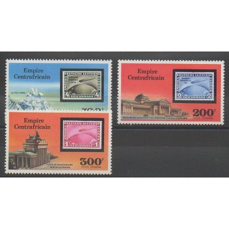 Central African Republic - 1977 - Nb PA167/PA169 - Stamps on stamps