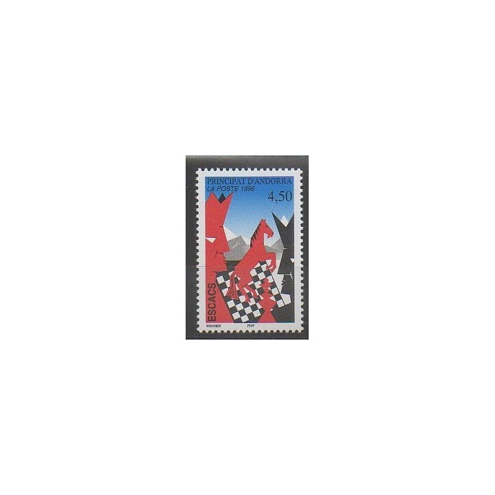Timbres - Andorre - Poste - 1996 - No 477 - Échecs