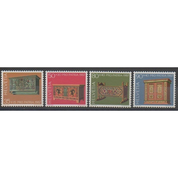 Timbres - Suisse - 1987 - No 1276/1279 - Art