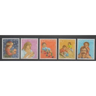 Stamps - Swiss - 1987 - Nb 1288/1292 - Childhood