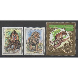 Stamps - Central African Republic - 1982 - Nb PA255/PA257 - Animals
