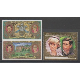 Timbres - Centrafricaine (République) - 1981 - No PA243/PA245 - Royauté